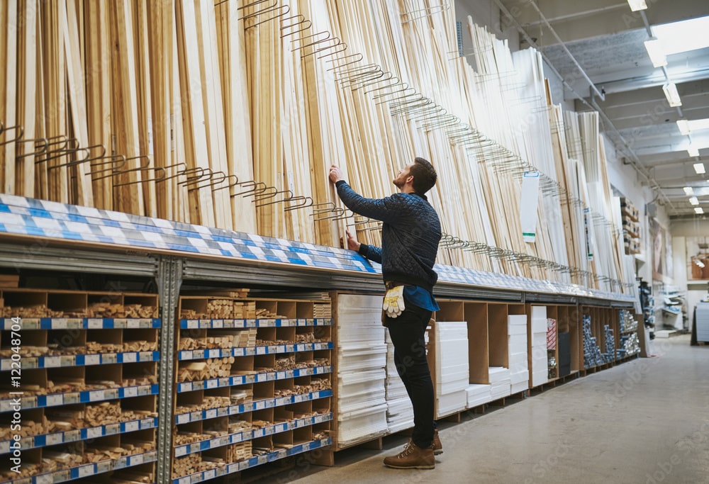 Man in wood factory