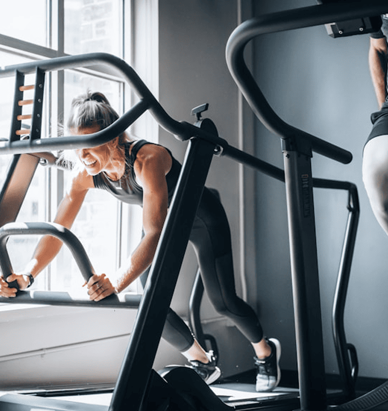 woman running on a treadmill machine